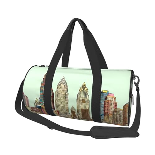 Sac de sport pour homme et femme noir polyvalent pour le voyage Austin Texas
