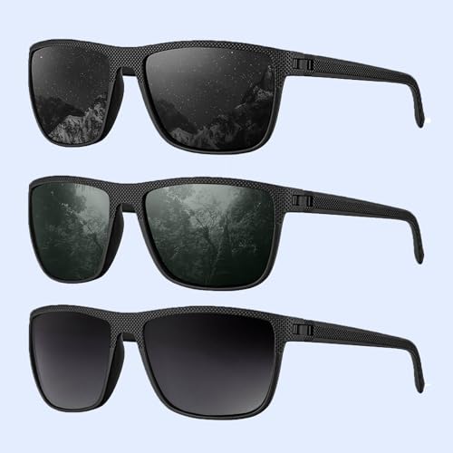 Classic Sunglasses for Men, Sun glasses Mens for Driving,Cycling, Fishing, Golf, 3 PACKS