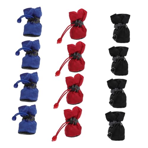3 Sets Dog Rain Boots Non Slip Pet Footwear for Dogs Warm Keeping Design Easy to Lightweight Portable for Outdoor Use Rainy Weather
