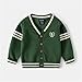 Yaopelky Boys Cardigan Sweater Button Up V Neck Knit Outerwear Long Sleeve Coat Embroidered Casual Jacket (US, Age, 4 Years, 5 Years, Green)