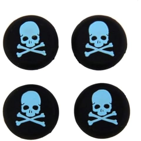 Silicone Thumb Stick Grip Cap Joystick Thumbsticks Caps Cover for PS4 PS3 Xbox One PS2 Xbox 360 Game Controllers (Blue Skull 4PCS) Cover