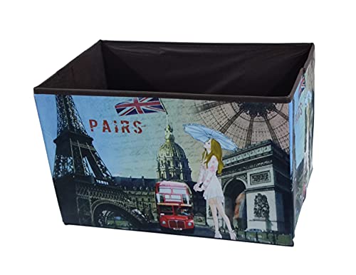 Image of Portable & Foldable Storage Stool for Living Room 49x31x31cm (363-3) Polyurethane, Weight Capacity-100 KG