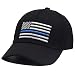 Thin Blue Line Embroidered Hat, Blue Lives Matter Washed Distressed Adjustable Baseball Cap for Men Women