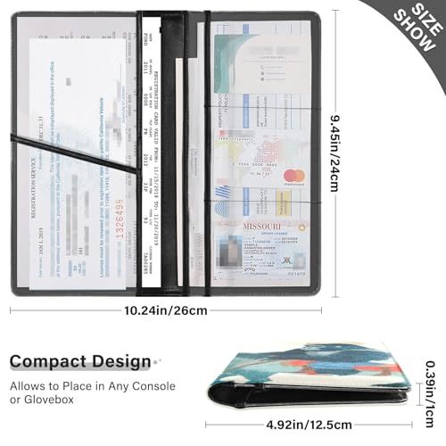 Car Registration and Insurance Holders Cowboy Gorilla Print, PU Leather for License Documents Cards3