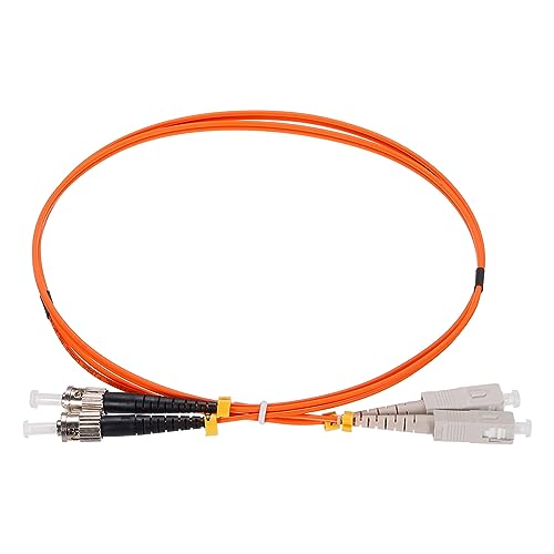 sourcing map 1 Metro 3.2 Ft Fibra Cable Parche Multimodo Dúplex Sc-st Om1 LSZH Fibra Cable Óptico Cordón Fibra Óptica Saltador Naranja para Equipos Mecánicos Conexión Red Transceptor 1uds