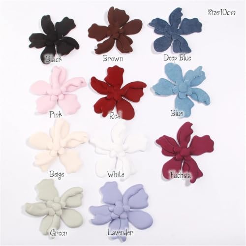 Fleur en denim brodé main : l'accessoire mode 10cm pour customisation créative - 3