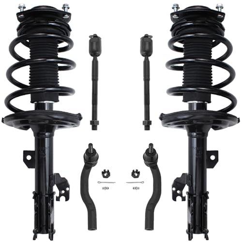 Image of Detroit Axle - 6pc Front Struts Kit for Toyota 2007-2011 Camry 2006-2012 Avalon 2007-2009 Lexus ES350, 2 Struts with Coil Spring Assembly 4 Outer Inner Tie Rod Ends Replacement Suspension Kit