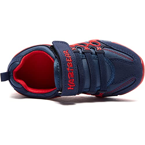 Addshiny Boys Girls Lightweight Breathable Tennis Walking Sneakers Velcro Sport Athletic Trail Running Shoe For Toddler/Little/Big Kid (Blue Red, 11 Little Kid) #TOP2