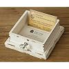 Shabby Chippy White Business Card Holder Drawer VTG Farmhouse Chic Cottage for Home Kitchen Decor