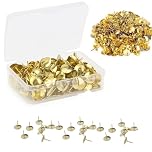 300 Pcs Metal Drawing Pins – Brass Push Pins for Notice Boards, Photo Walls,Cork Boards, Office Use, Crafts, Map Marking, and More – Strong, Reusable Thumb Tacks
