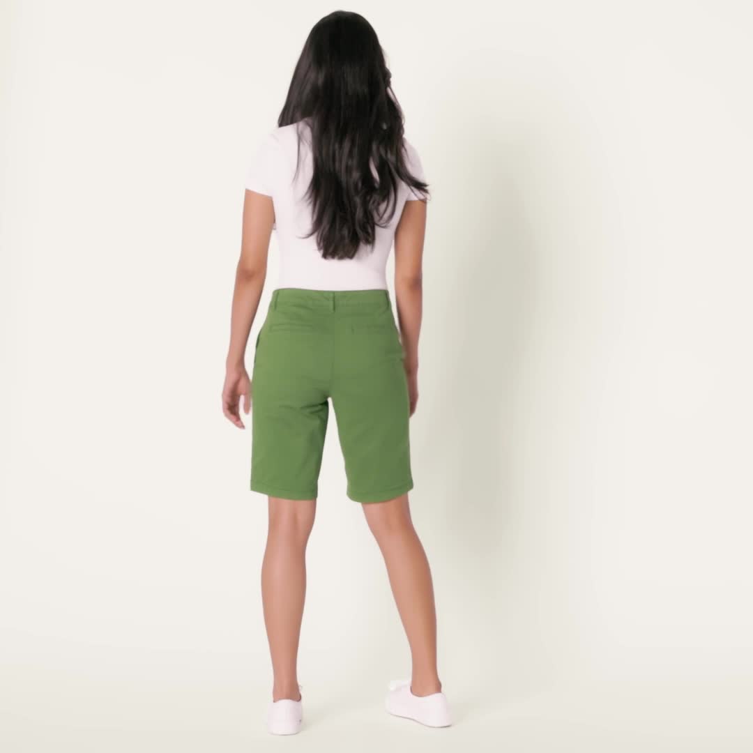 Short Chino Femme Loft Taille 10 Beige, Poches Plates, Coupe Régulière - Très Bon état