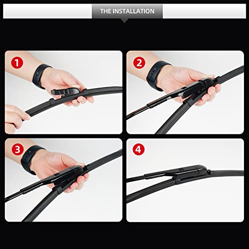 Image of Front Windshield Wiper Blades 2-Piece Set for Jaguar XF 2016-2024 | Quiet and Streak-Free Wipers Assembly All-Season OEM Automotive Replacement Accessories