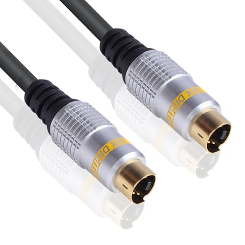 Image of MX 4-Pin Mini DIN S-Video Cable - 20m (65.6 ft) Male-to-Male, Gold-Plated Connector for Home Theater, DVD, TV, VCR, DVR, and PVR Systems