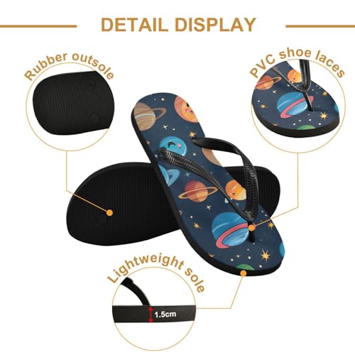 Mens Flip Flops Space PlanetsSandal Flip Flops for Women Summer Beach Slipper 214B31182