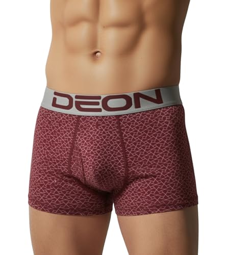 Image of DEON Ultra Cotton Lycra Printed Trunk | Premium Stretch Innerwear with Soft Micro Nylon Waistband | Breathable Comfortable Underwear for Men |