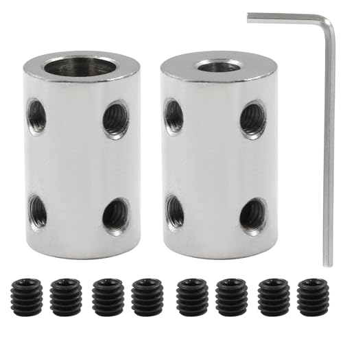 BokWin 2 Pcs Bore Rigid Coupling Set 5mm to 8mm Shaft Coupler Connector Stainless Steel Coupler Rigid Couplings for 3D Printers Motor Accessories