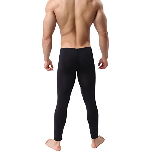 YUFEIDA Men's Sexy Underwear Bottoms Low Rise Leggings Pants Mesh Long Trousers3