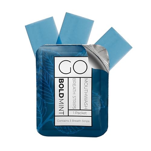 Breath Strips for Bad Breath by Go Mouthwash- Indivivual Packets containing 3 Bold Mint Strips - Alternative to Breath Mints, Travel Mouthwash, Breath Spray, and Other Fresheners - Perfect on the GO image 2