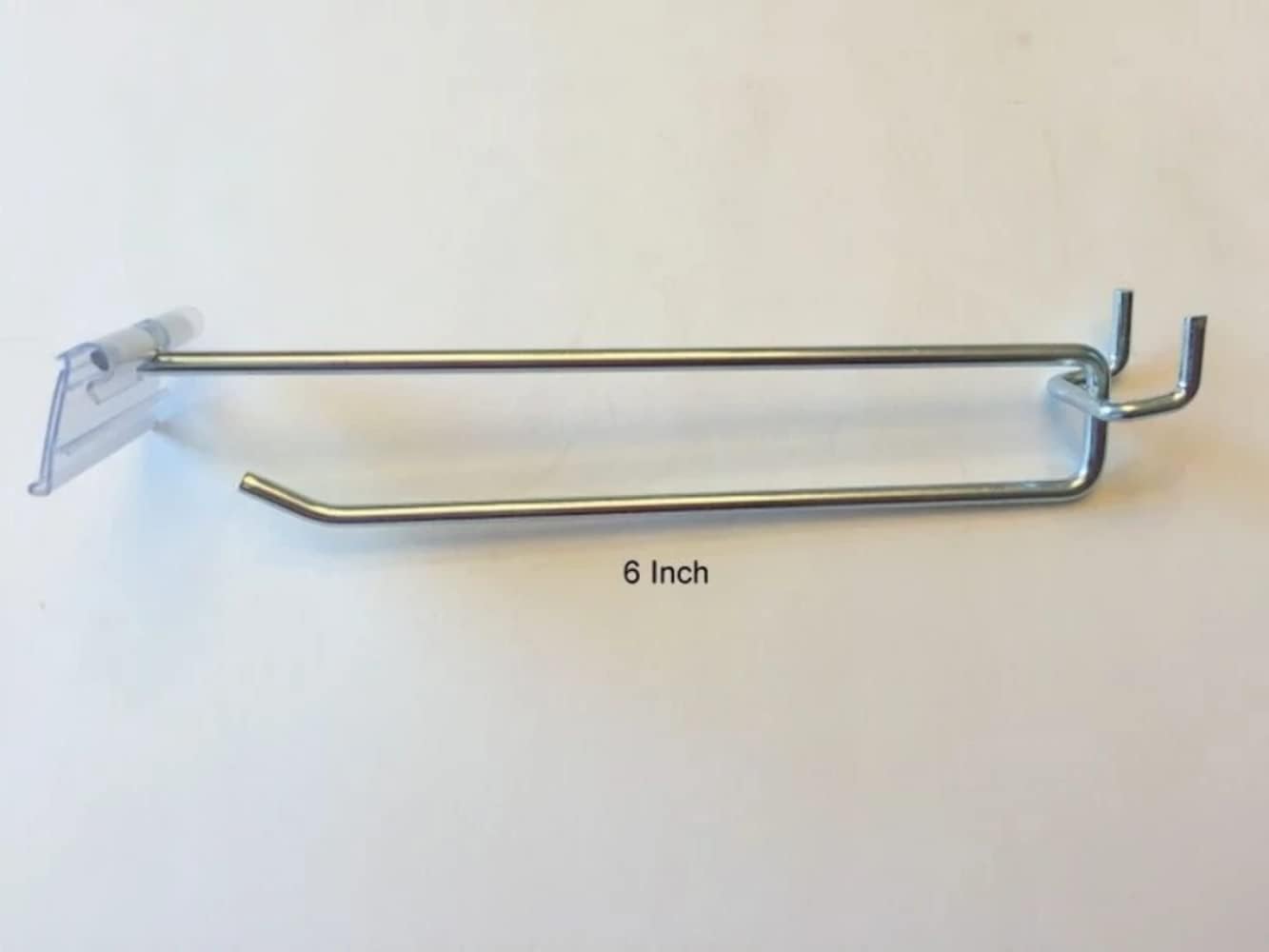 (300 Pack 6 Inch Flip Scan Metal Peg Hooks w/Label Holder 1/8" to 1/4" Pegboard