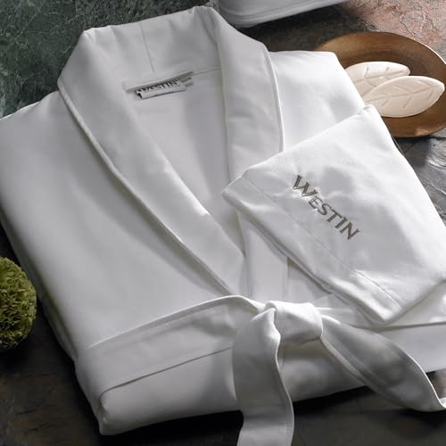 Westin Spa Robe - Soft, Absorbent Microfiber Robe - White Lightweight Hotel Bathrobe - One Size4