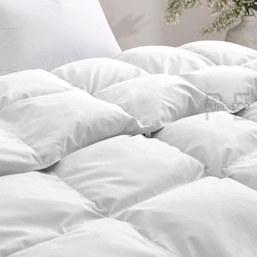 Image of PURE ECO 600 GSM Down Alternative Comforter for King Size (90 inchX106 inch) - 600 GSM Heavy Winter Comforter /Rajai /Duvet /Blanket Microfiber Super Soft Fluffy for Winter King Size - White Color