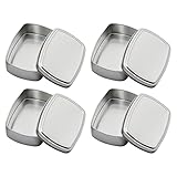 Saihisday Aluminum Soap Box Soap Tin Empty Rectangular Tin Case Metal Tin Boxes Storage Containers Silver Storage Organizer with Lids for Candies Jewelry Powder 3.7 x 2.7 x1.1 Inch, (120ML/ 4OZ) (4)