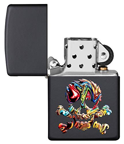 Encendedor Zippo con diseño de calavera multicolor texturizado miniatura 4