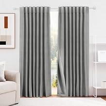 HESTIA 100% Blackout Linen Curtains 84 Inch Long 2 Panels Set Soundproof Room Darkening Curtain for Bedroom Living Room Office Thermal Insulated Privacy Protection Drapes, Grey, 52" W x 84" L