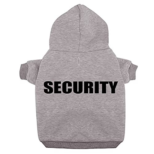 Izefia Hunde Kapuzenpulli Security Rdc Pet Bekleidung Hunde Shirt Wärmer Pullover Baumwoll Jackett Mantel Kleiner Hund Mittlerer Hund Grau M