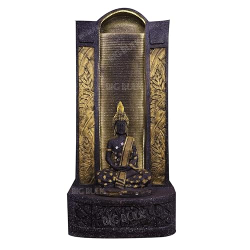 Image of Big Slate Buddha Fountain for Living Room Home Decor Garden Decoration and Drawing Room (Black Slate Buddha)