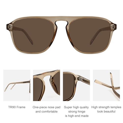 Polarized Modern Aviator One-Bridge Square Mens Stylish Sunglasses Driving Fishing UV Protection Shades2