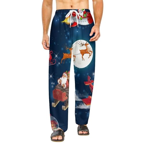 Pantalon de pyjama femme long Noël élan avec poches en taille S