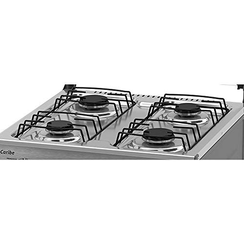 Fogão 4 Bocas Caribe com Acendimento Automático Forno 53.2L, Inox, Esmaltec