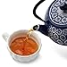 Juvale Japanese Cast Iron Teapot with Infuser & Stovetop Tea Kettle - 34 oz, Blue - Heat Retention, Removable Lid & Fold-Down Handle