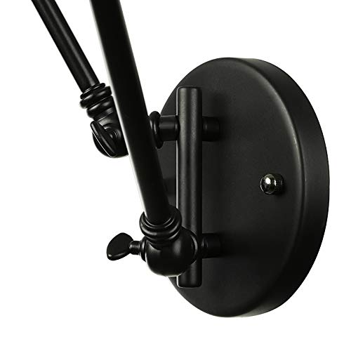 Niiuyao Wall Light Fixture Swing Arm Pewter Wall Lamp Industrial Retro Rustic Loft Antique Wall Lamp Edison Vintage Pipe Wall Sconce Decorative Fixtures Lighting 2 Light (Black) 421834 #TOP4