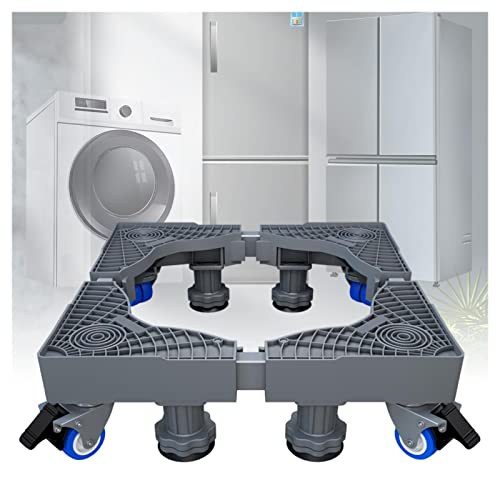 Pedestal para secadora elevable con ruedas, base antideslizante para lavadora, diseño de 4 patas para mayor estabilidad, compatible con refrigeradores, solución resistente y portátil