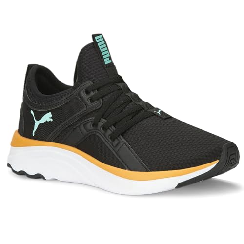 PUMA Kids Girls Softride Sophia Lace Up Sneakers Shoes Casual - Black, Yellow2