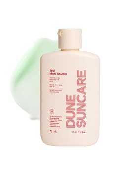 DUNE The Mug Guard Face Sunscreen SPF 30, Reef Safe Broad Spectrum for Face, Invisible Gel Sunscreen, Fragrance Free & Non Greasy Daily Facial Sunscreen, 72 Hour Hydration, Water Resistant, 2.4 Fl Oz