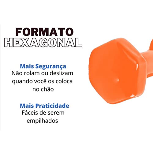 Halter Sextavado 2kg Emborrachado Peso Musculação