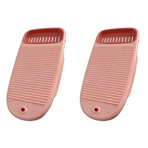Cabilock 2pcs Non- Plastic Laundry Washboard Thickened Scrubbing Board for Convenient Home Use Small Essential Laundry Supplies for Boys and Girls Clothes and Underwear Cleaning Random