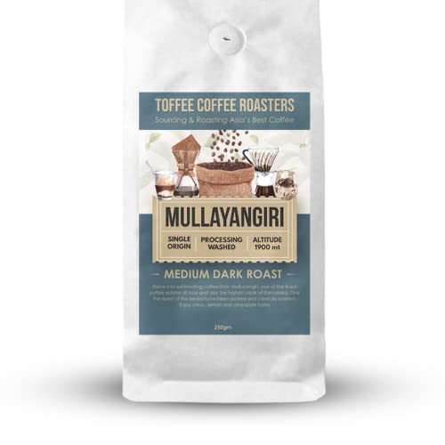 Image of Toffee Coffee Roasters | Mullayanagiri Coffee, Medium Dark Roast, 250 g | Grind: Hario V60, Single Origin, 100% Arabica | Speciality Coffee | Freshly Roasted