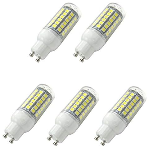 Aoxdi 5X GU10 8W LED Lamp Lighting, Cool White, 69 SMD 5050 LED GU10 Corn Bulbs, GU10 LED Corn Light, AC 220-240V Cover
