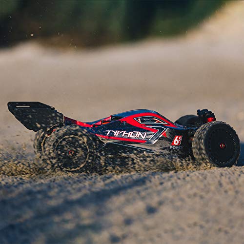 Image of ARRMA RC Car 1 /8 Typhon 6S V5 4WD BLX Buggy with Spektrum Firma RTR (Ready-to-Run), Black and Red, ARA8606V5