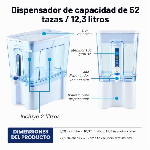 Miniatura 4 de Zerowater - Dispensador De Filtro De Agua De 5 Etapas Con Lectura Instantánea - 0 Tds Iapmo Certificado Para Reducir El Plomo, El Cromo Y Pfoa Pfos 12,3 L