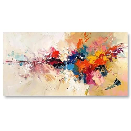Cuadro moderno de pared abstracto sobre lienzo grande, XXL, cuadro decorativo para salón, dormitorio, decoración de pared, arte abstracto (sin marco, 180 x 90 cm)