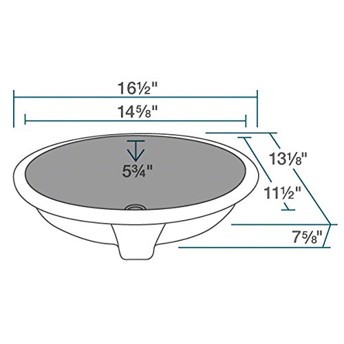 Mr Direct Ups-Bl Sink Undermount Porcelain Bathroom Black #TOP2