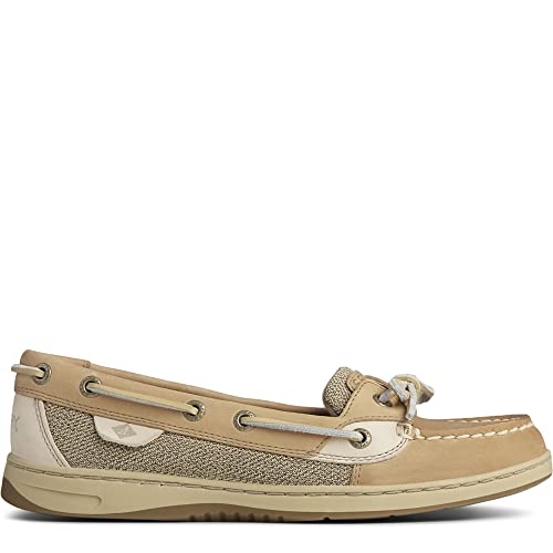 Sperry Womens Angelfish Boat Shoe, Linen/Oat, 9