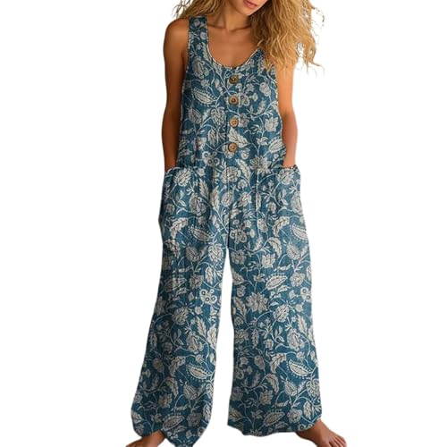 Combinaison sans manches femme été, vêtement ample à bretelles et style oversize chic