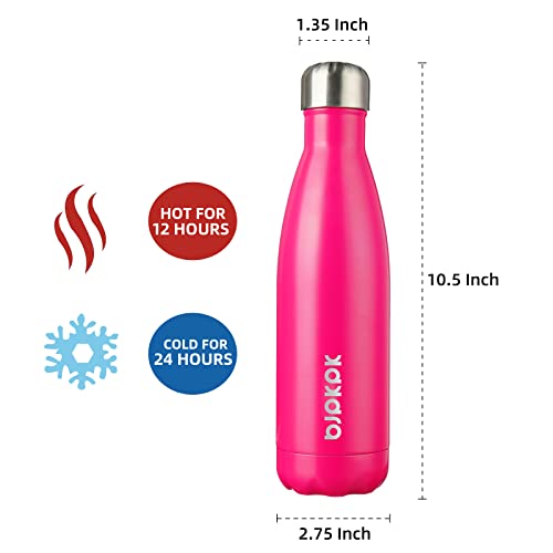 Image of BJPKPK 17 oz Insulated Water Bottle, Stainless Steel Flask, Leak Proof