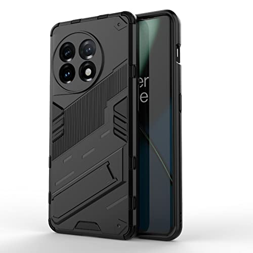 Image of SPL Punk Armor Bumper Back Case Cover for OnePlus 11 5G | Holder & Kickstand in-Built | 360 Degree Protection Back Case Cover (PC & TPU, Black)